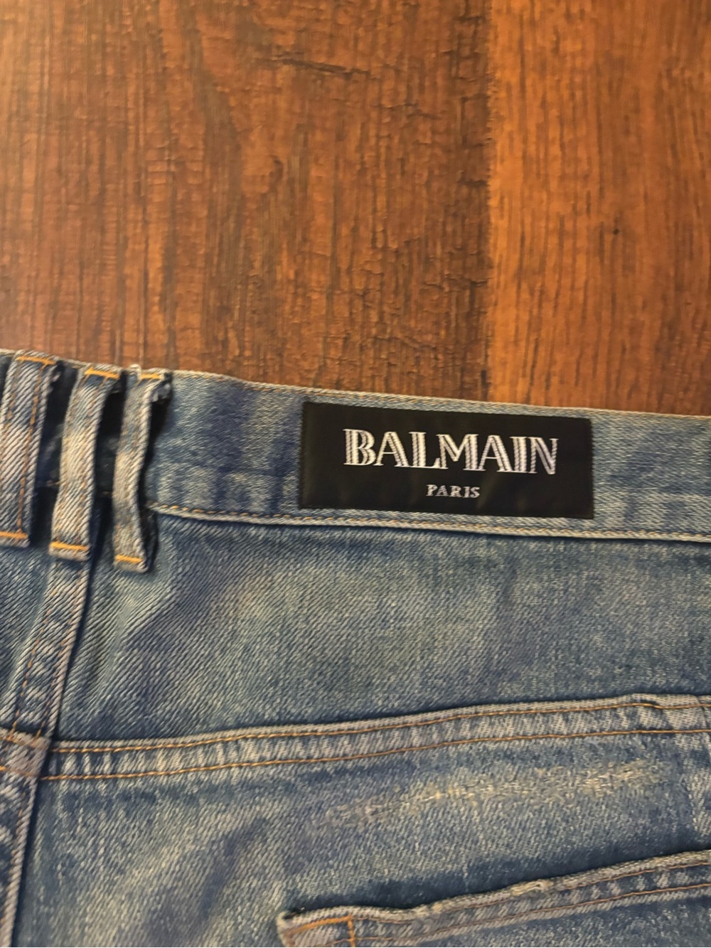 Balmain Men's Light Blue Denim Slim Straight Jeans